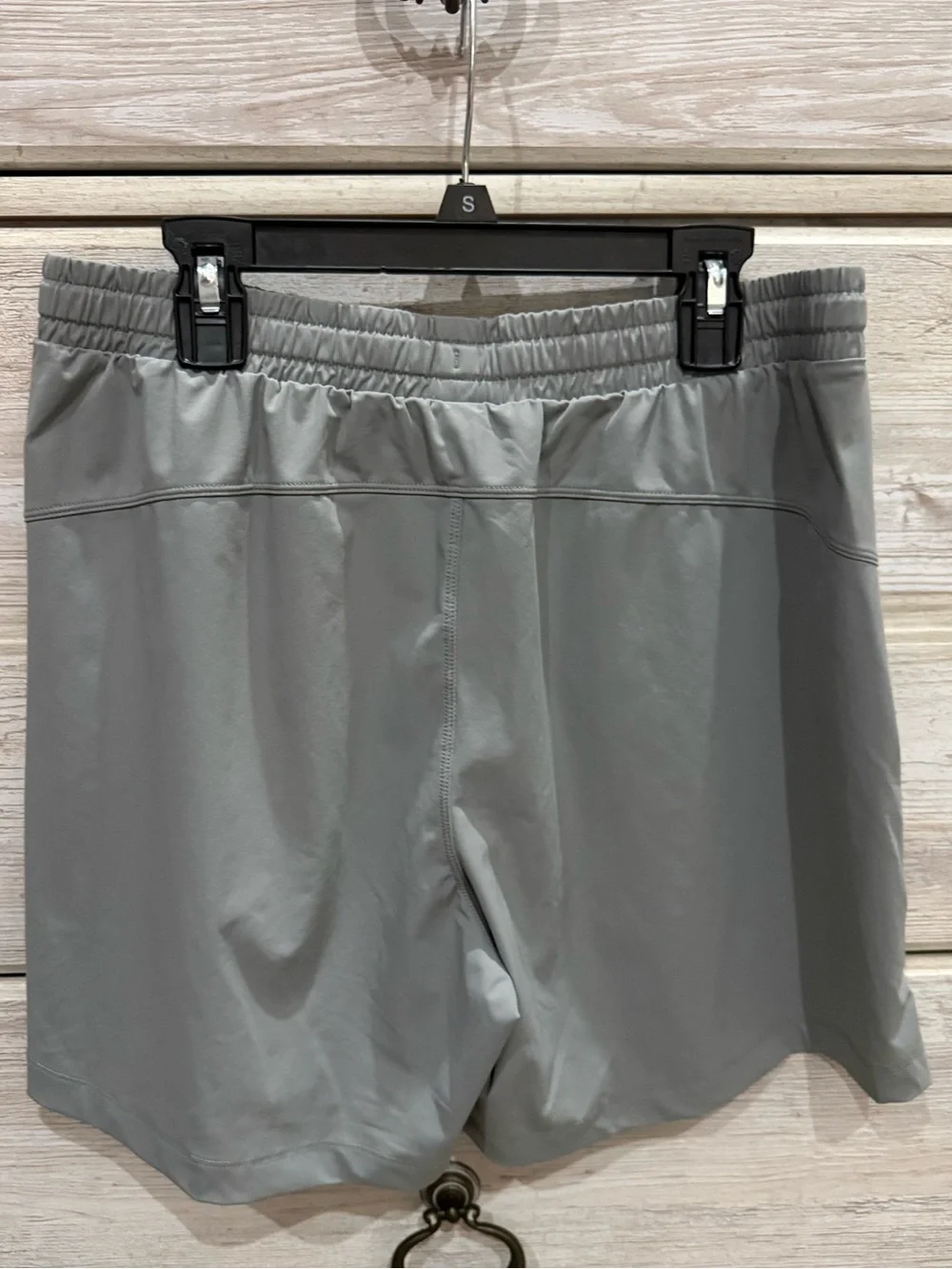 Fabletics Women's Gray Active Shorts with Pink Drawstring